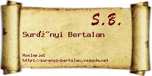 Surányi Bertalan névjegykártya